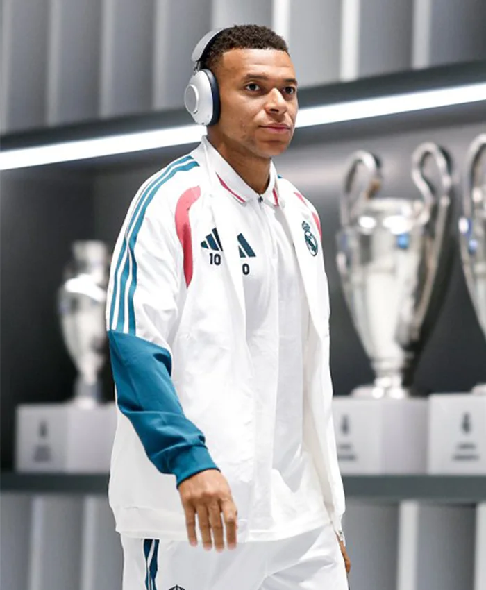 Kylian Mbappé Real Madrid White Training Jacket