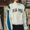 LA Rams Throwback Helmet Off White Windbreaker