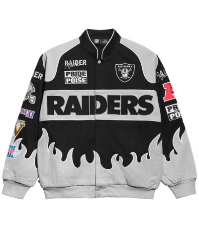 Las Vegas Raiders Chalk Line Black Racing Jacket