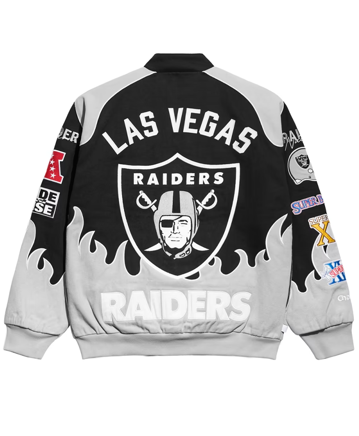 Las Vegas Raiders Chalk Line Black Racing Jacket