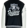Las Vegas Raiders Collared Black Varsity Jacket