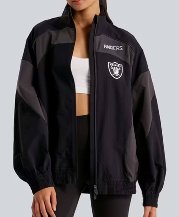 Las Vegas Raiders lululemon Women’s Black Ventilated Oversized Track Jacket