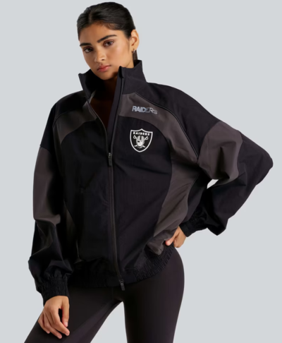 Las Vegas Raiders lululemon Women’s Black Ventilated Oversized Track Jacket