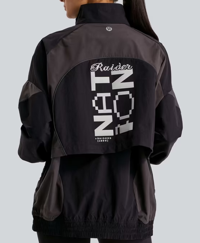 Las Vegas Raiders lululemon Women’s Black Ventilated Oversized Track Jacket