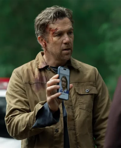 Last Seen 2026 Patrick Brammall Brown Cotton Jacket