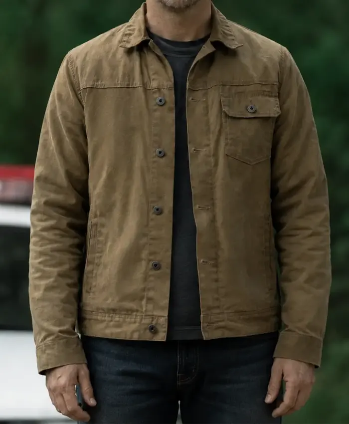 Last Seen 2026 Patrick Brammall Brown Cotton Jacket