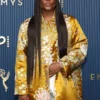 Law Roach 78th Emmy Floral-Embroidered Gold Coat