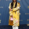 Law Roach 78th Emmy Floral-Embroidered Gold Coat