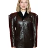 Lea Seydoux New York Black Leather Coat