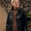 Leanne S02 Kristen Johnston Black Leather Blazer