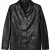 Leanne S02 Kristen Johnston Black Leather Blazer