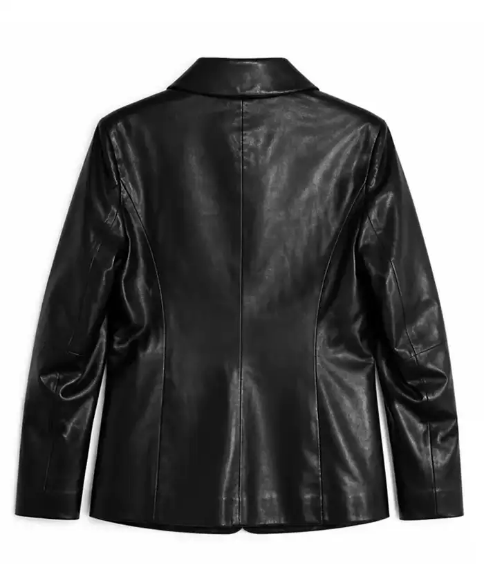 Leanne S02 Kristen Johnston Black Leather Blazer