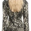 Leanne S02 Kristen Johnston Leather Collar Leopard Jacket