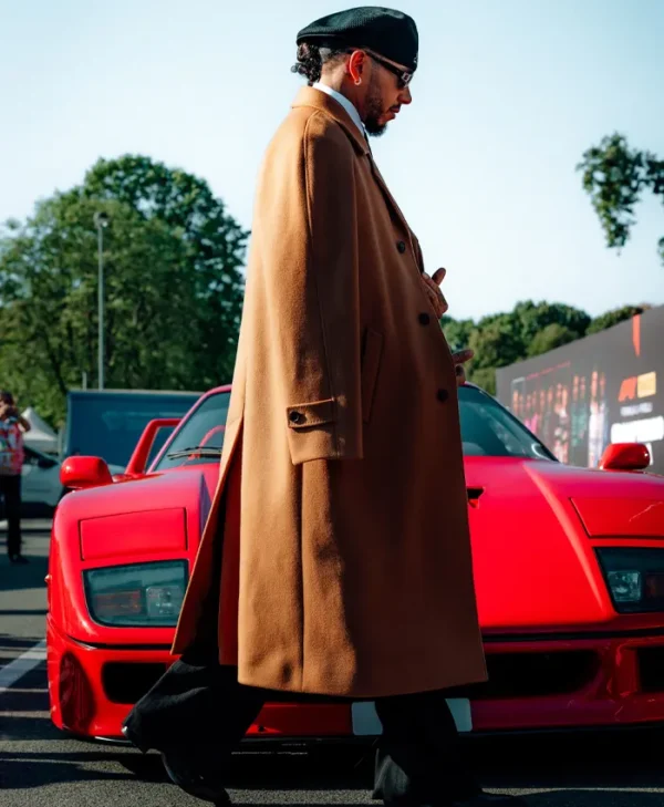Lewis Hamilton Monza Ferrari F40 Camel Wool Overcoat