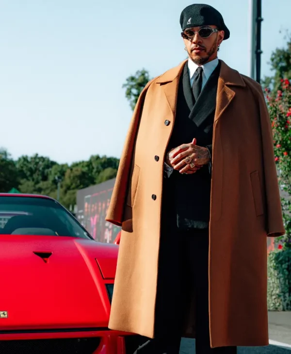 Lewis Hamilton Monza Ferrari F40 Camel Wool Overcoat