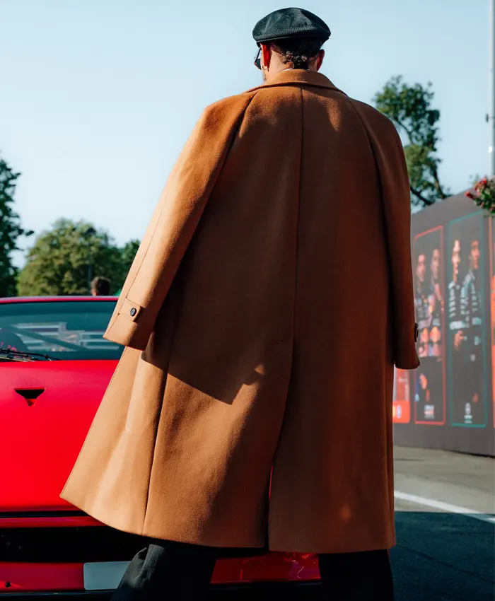 Lewis Hamilton Monza Ferrari F40 Camel Wool Overcoat