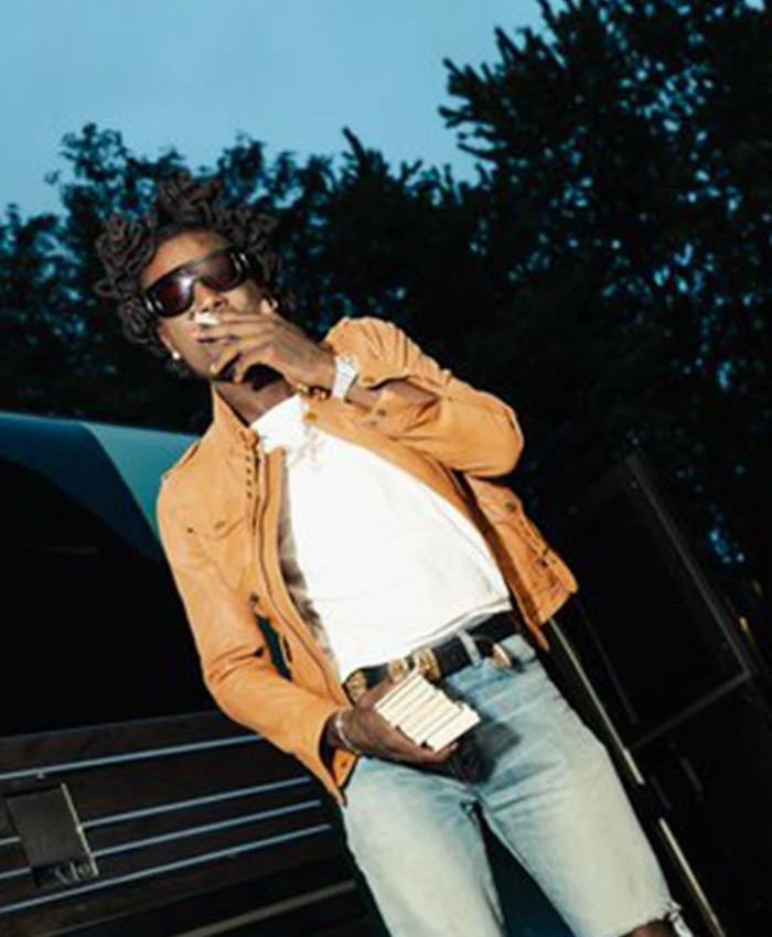 Lil Uzi Vert Tan Leather Multi-Pocket Utility Jacket