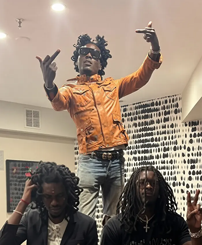 Lil Uzi Vert Tan Leather Multi-Pocket Utility Jacket