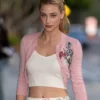 Lili Reinhart Pink Cropped Cardigan