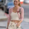 Lili Reinhart Pink Cropped Cardigan