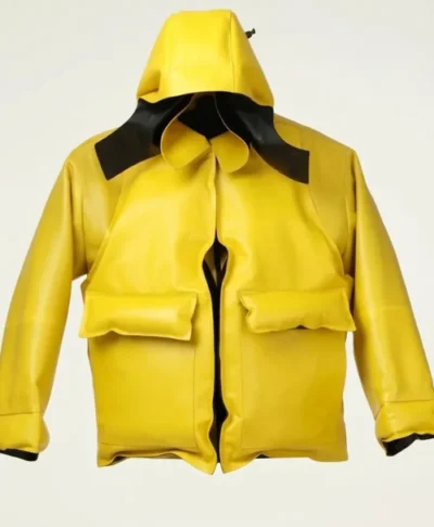 Loewe Yellow Fall 2026 Leather Parka Hood Jacket