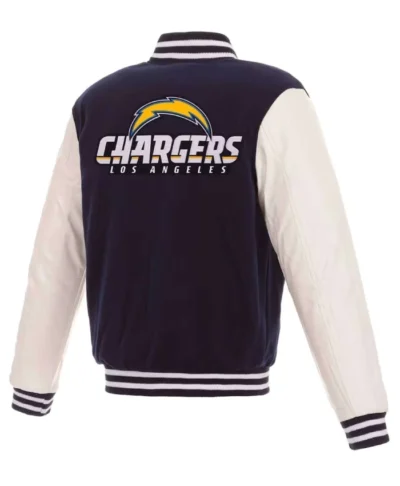 Los Angeles Chargers Navy And White Varsity Jacket