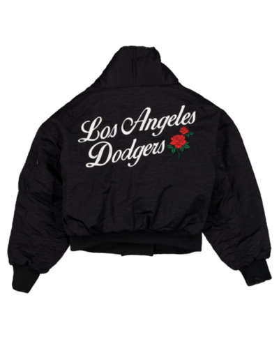 Los Angeles Dodgers x Alpha x New Era Black Shawl Collar Flight Jacket