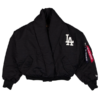 Los Angeles Dodgers x Alpha x New Era Black Shawl Collar Flight Jacket