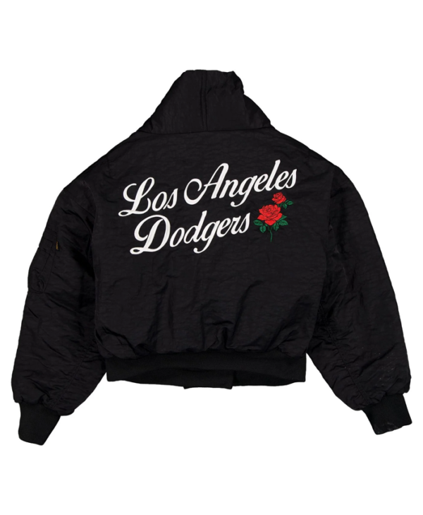 Los Angeles Dodgers x Alpha x New Era Black Shawl Collar Flight Jacket