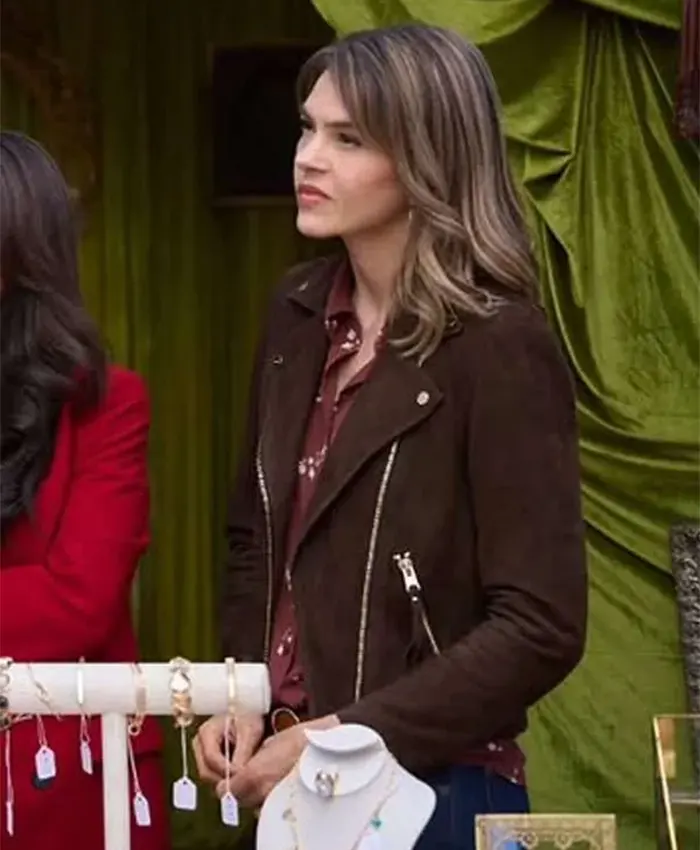 Love Finds You Aimee 2026 Teegarden Brown Suede Jacket