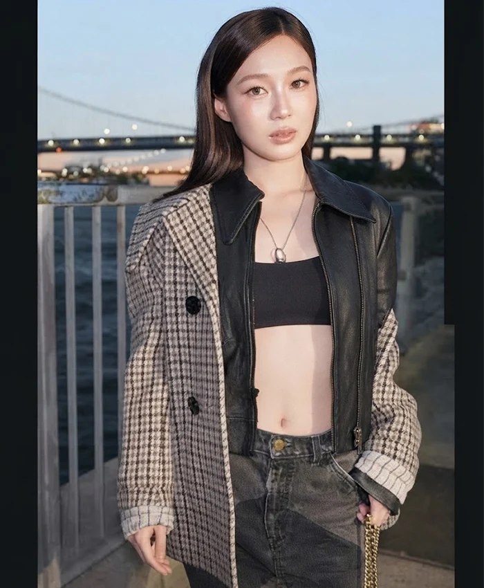 Love Pattranite NYFW Coach Houndstooth Coat