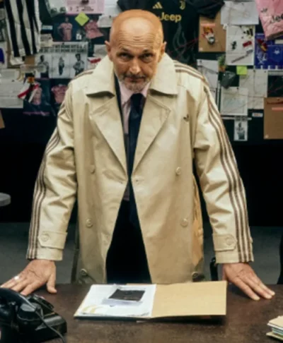 Luciano Spalletti adidas Stripe Beige Coat