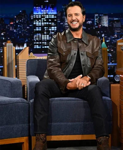 Luke Bryan Tonight Show Real Leather Jacket
