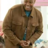 Luke Tennie Abbott Elementary S05 Brown Leather Jacket