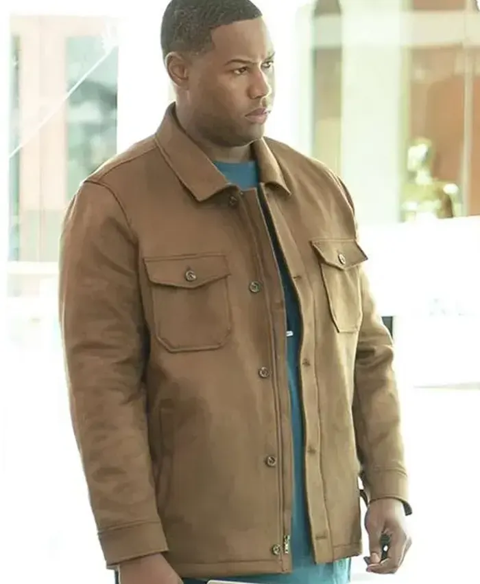 Luke Tennie Abbott Elementary S05 Brown Leather Jacket