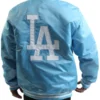 MLB LA Dodgers Blue/White Satin Varsity Jacket