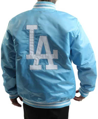 MLB LA Dodgers Blue/White Satin Varsity Jacket