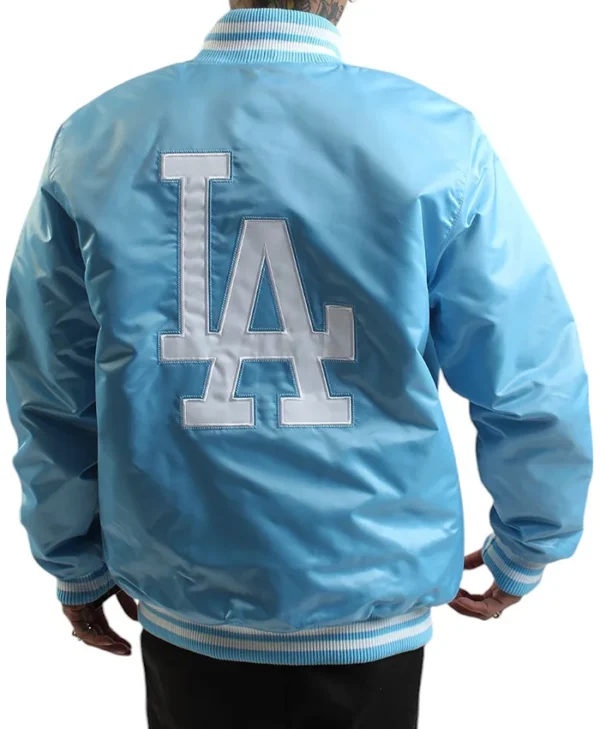 MLB LA Dodgers Blue/White Satin Varsity Jacket