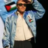 Macklemore Free Palestine Blue Wool Leather Jacket