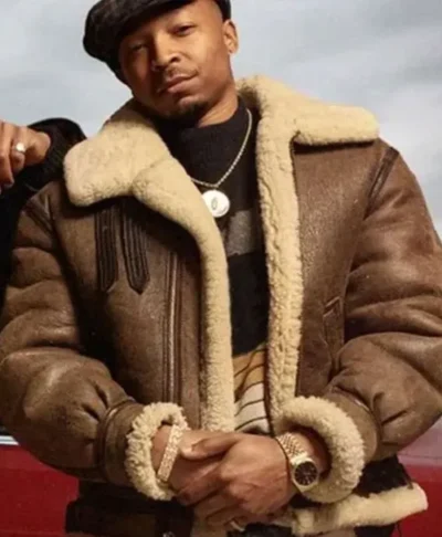 Malcolm M Mays Real Leather Shearling Jacket