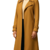 Maria Bello The Waterfront S01 Brown Coat
