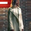 Maria Bello The Waterfront S01 White Long Coat