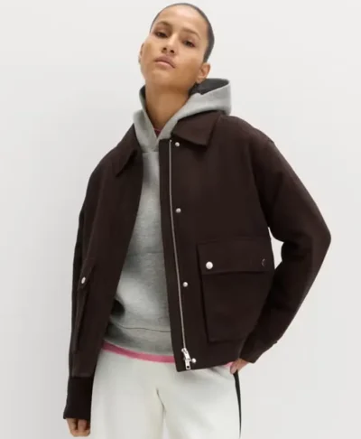 Marks and Spencer Brown Suede Zip Jacket