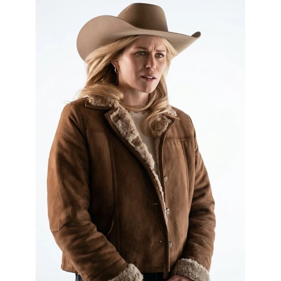 Marshals S02 Arielle Kebbel Brown Shearling Jacket