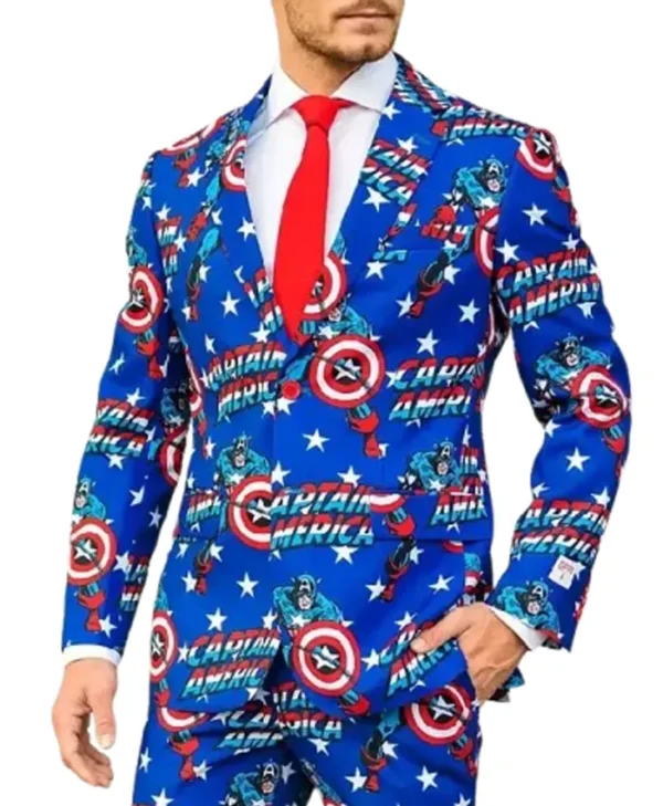 Marvel Captain America Print Suit