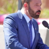 Men Ben Affleck Blue Tailored Two Piece Suit