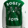 Men Bogey Boys Green Snap Button Letterman Coat