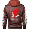 Men Brown Samurai Cyberpunk Leather Jacket