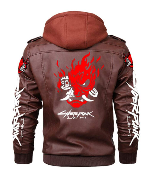 Men Brown Samurai Cyberpunk Leather Jacket