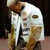 Men Chris Brown Vanson Leather Biker Coat